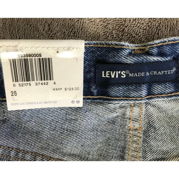 Levis Western Frayed Cut off Jean Shorts Hi-Rise - Picture 9 of 13